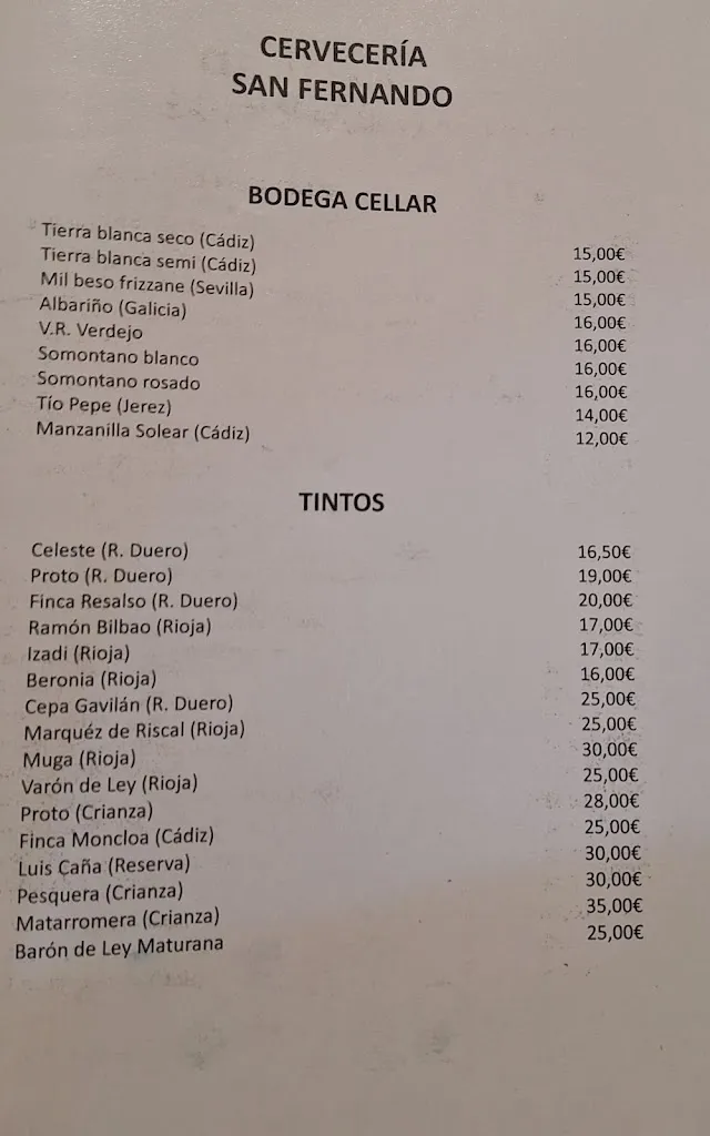 Menü_Cerveceria San Fernando_Carmona_Bild_1