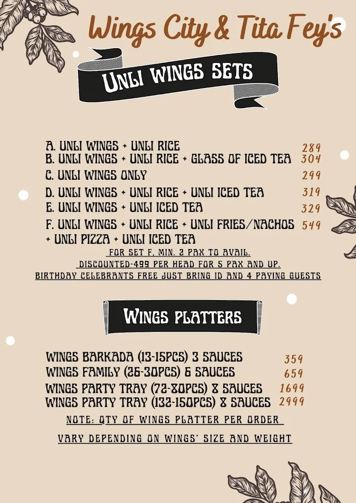 Menu_Wings City and Tita Fey's - Carmona_Carmona_image_2