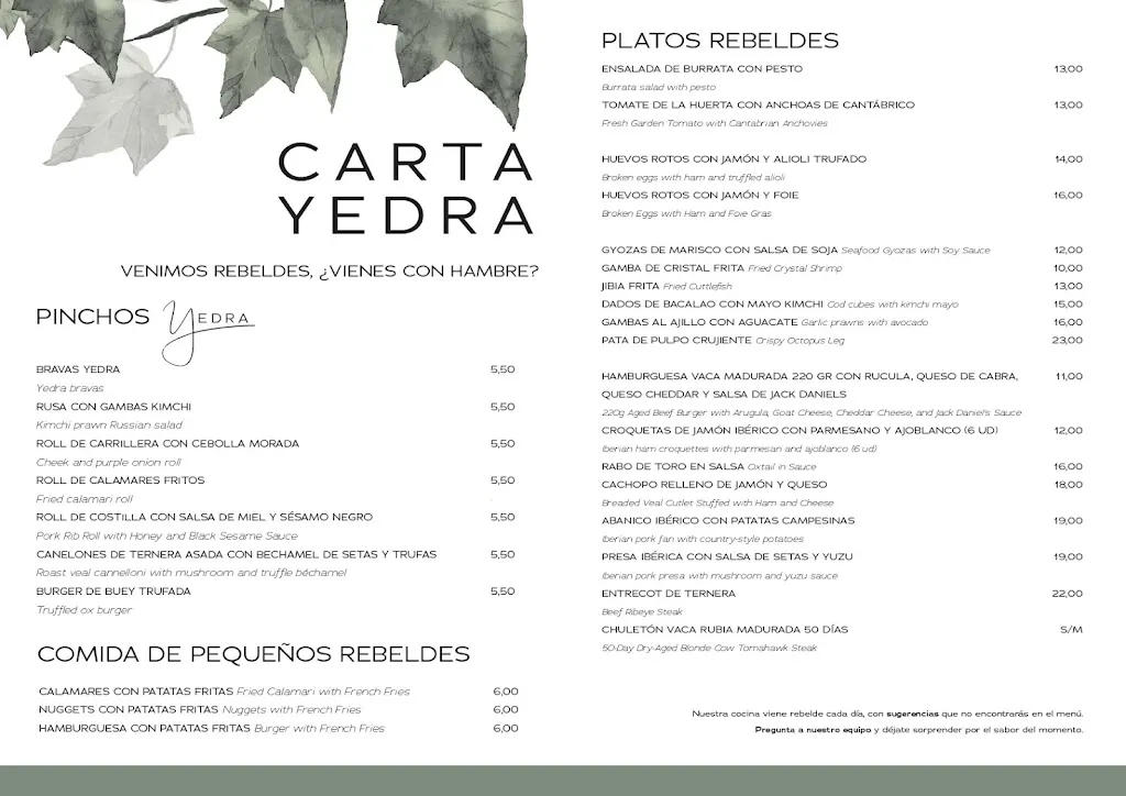 Menu_Restaurante Yedra_Cantoria_immagine_2