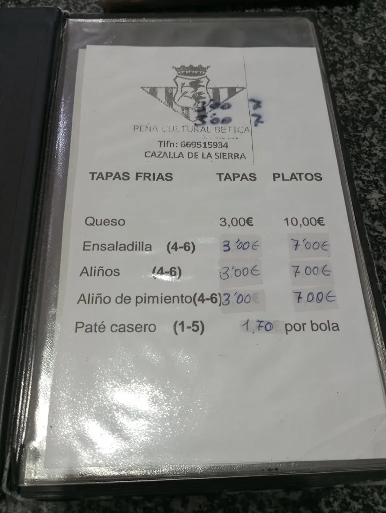 Menu_Peña Cultural Betica_Cazalla de la Sierra_image_1