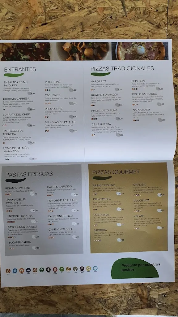 Menu_Primo Tavolino | Italiano Valdebebas_Corrales Los_image_1