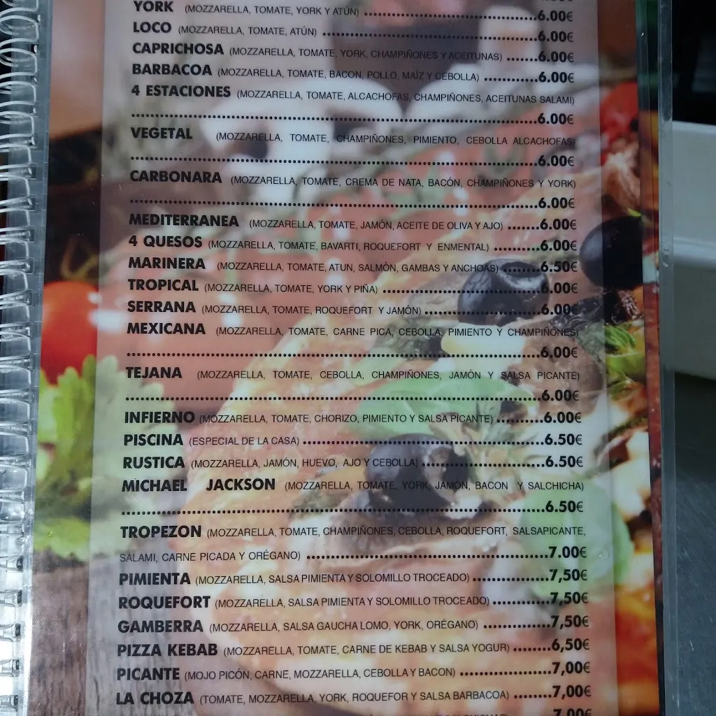 Menu_Restaurante PIZZERIA La Piscina_Corrales Los_image_1