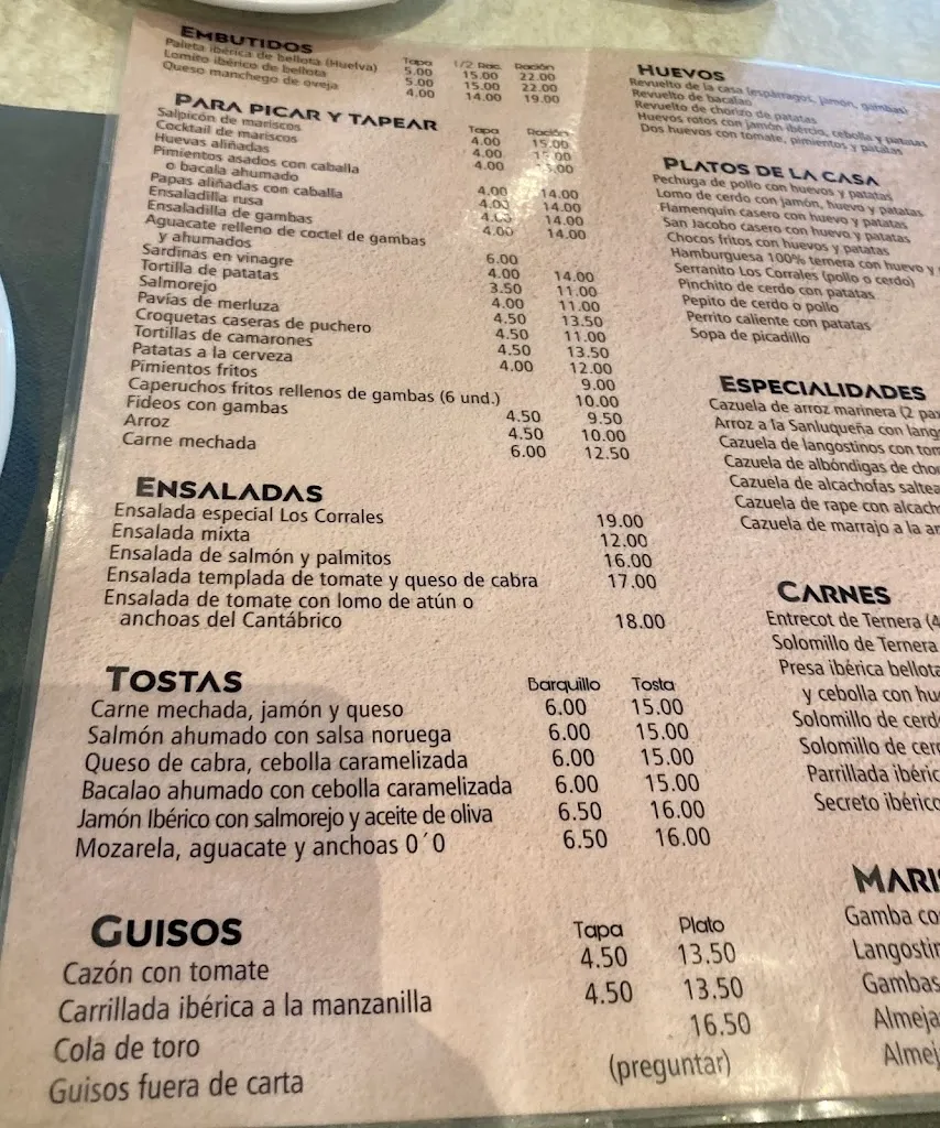 Menu_Restaurante Los Corrales_Corrales Los_image_1