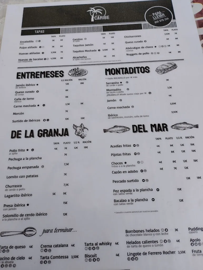 Menu_Café Bar Caribe_Cuervo de Sevilla El_image_3