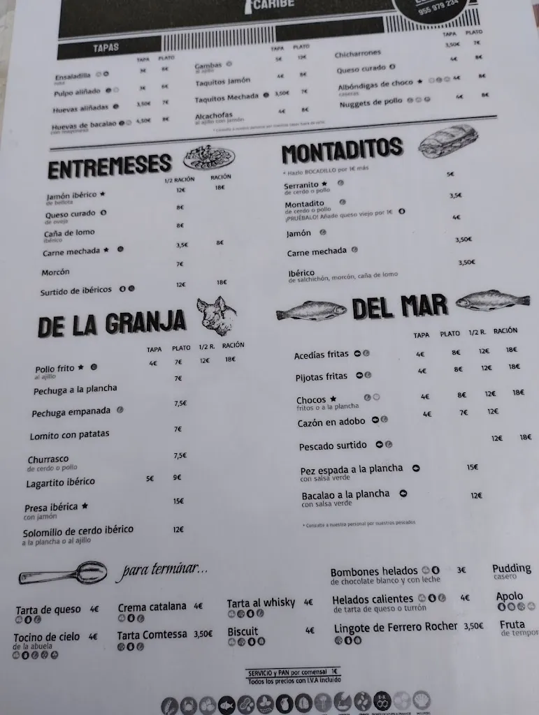 Menu_Café Bar Caribe_Cuervo de Sevilla El_image_4