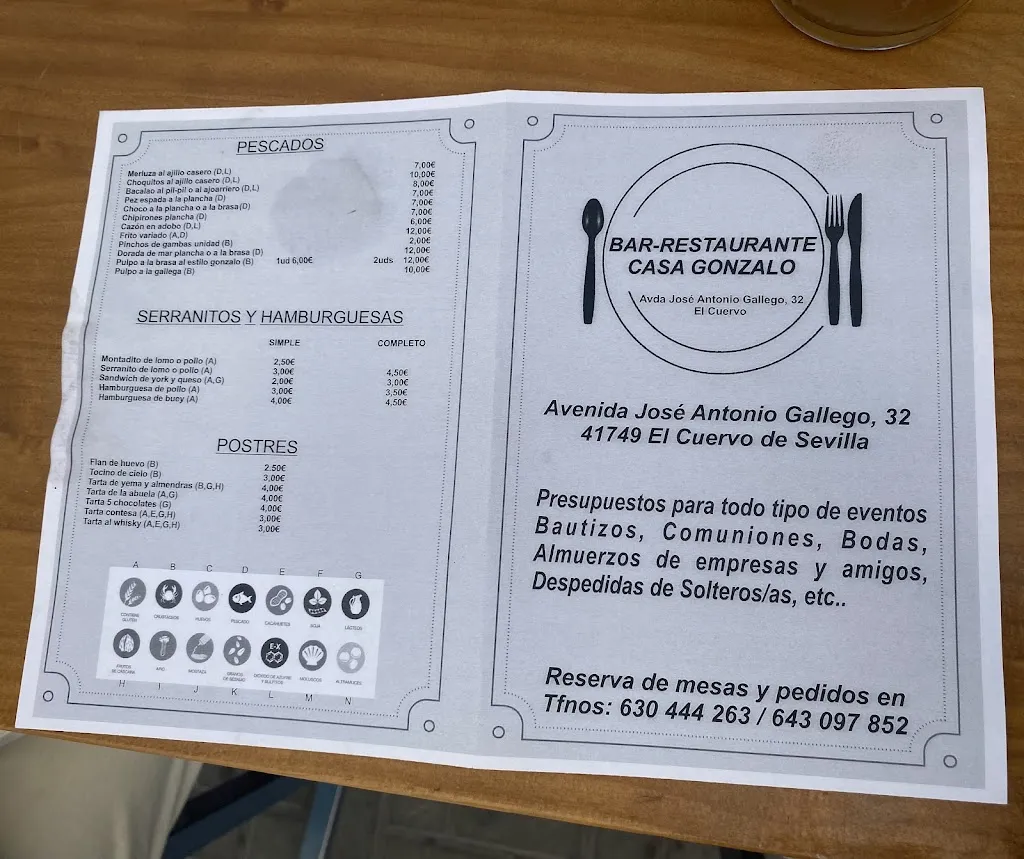 Menu_Restaurante Casa Gonzalo_Cuervo de Sevilla El_image_1
