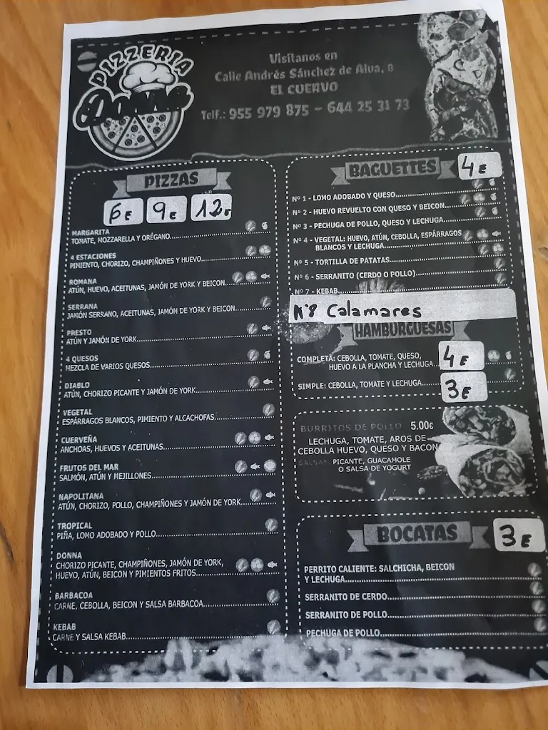 Menu_Pizzería Donna_Cuervo de Sevilla El_image_1