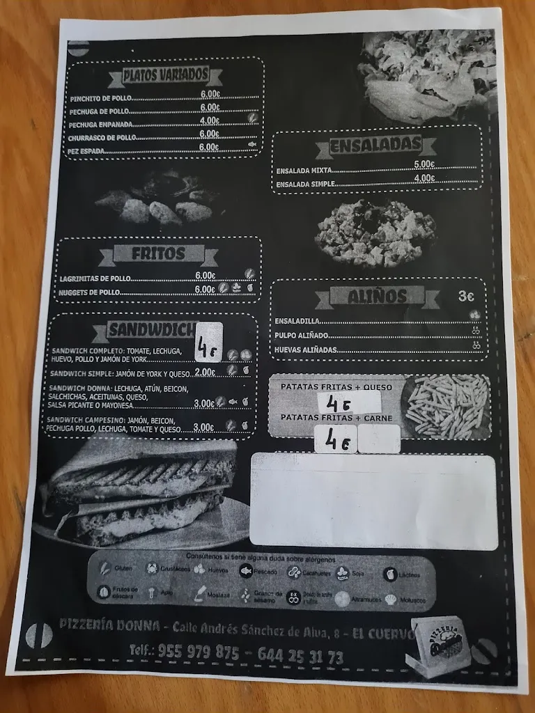 Menu_Pizzería Donna_Cuervo de Sevilla El_image_2