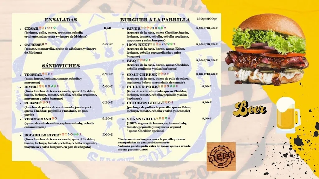Menu_River Bar & Grill_Coria del Río_immagine_1