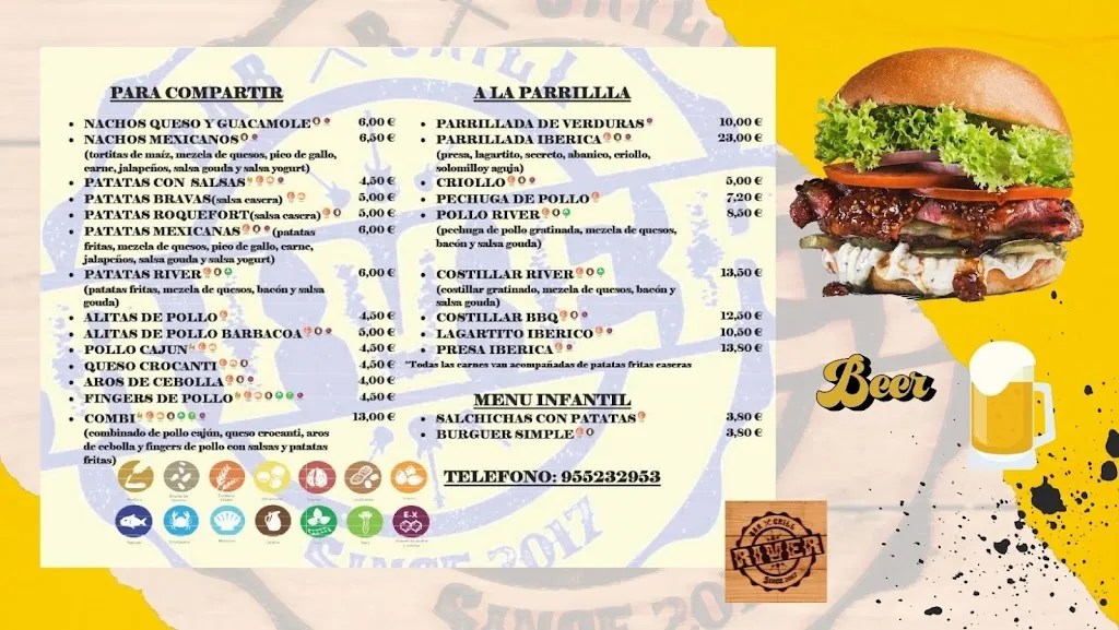 Menu_River Bar & Grill_Coria del Río_immagine_2