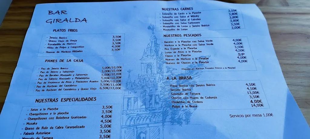 Menu_Bar Giralda_Coria del Río_image_1