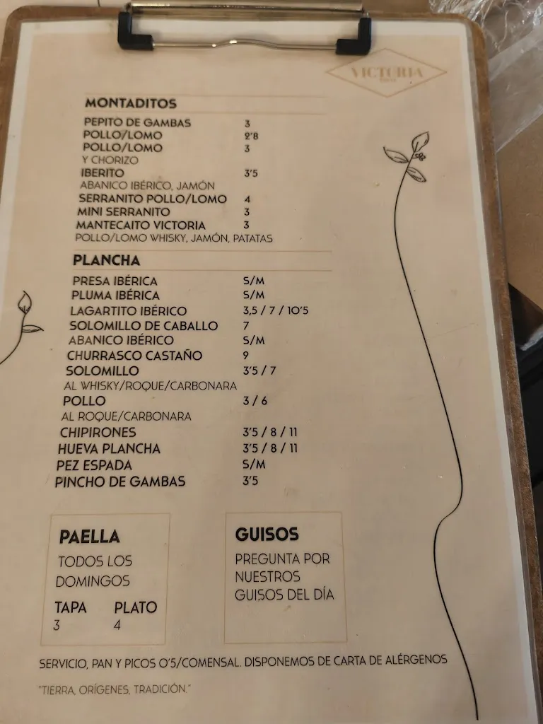 Menu_Bar Victoria & Tapas_Coria del Río_image_2