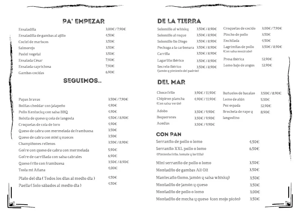 Menu_Café bar mi Aitana_Coria del Río_immagine_1
