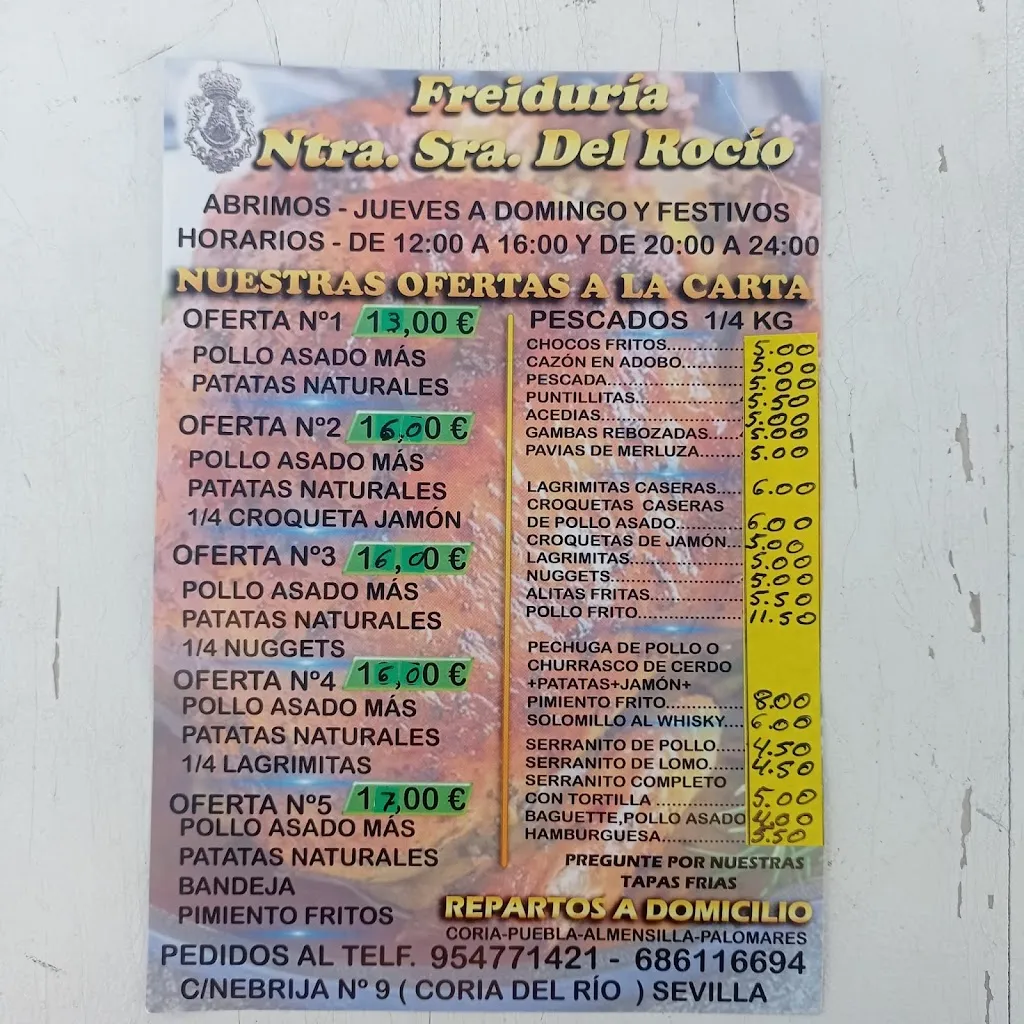 Menu_Freiduría Nuestra Señora del Rocío_Coria del Río_immagine_1