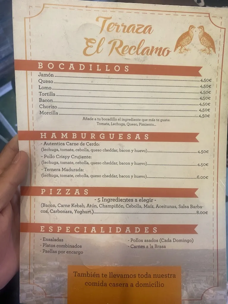 Menu_Terraza El Reclamo_Alicún_immagine_1