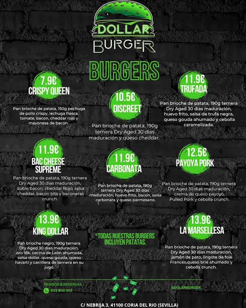 Menü_🍔💲Dollar Burger 💲🍔_Coria del Río_Bild_1