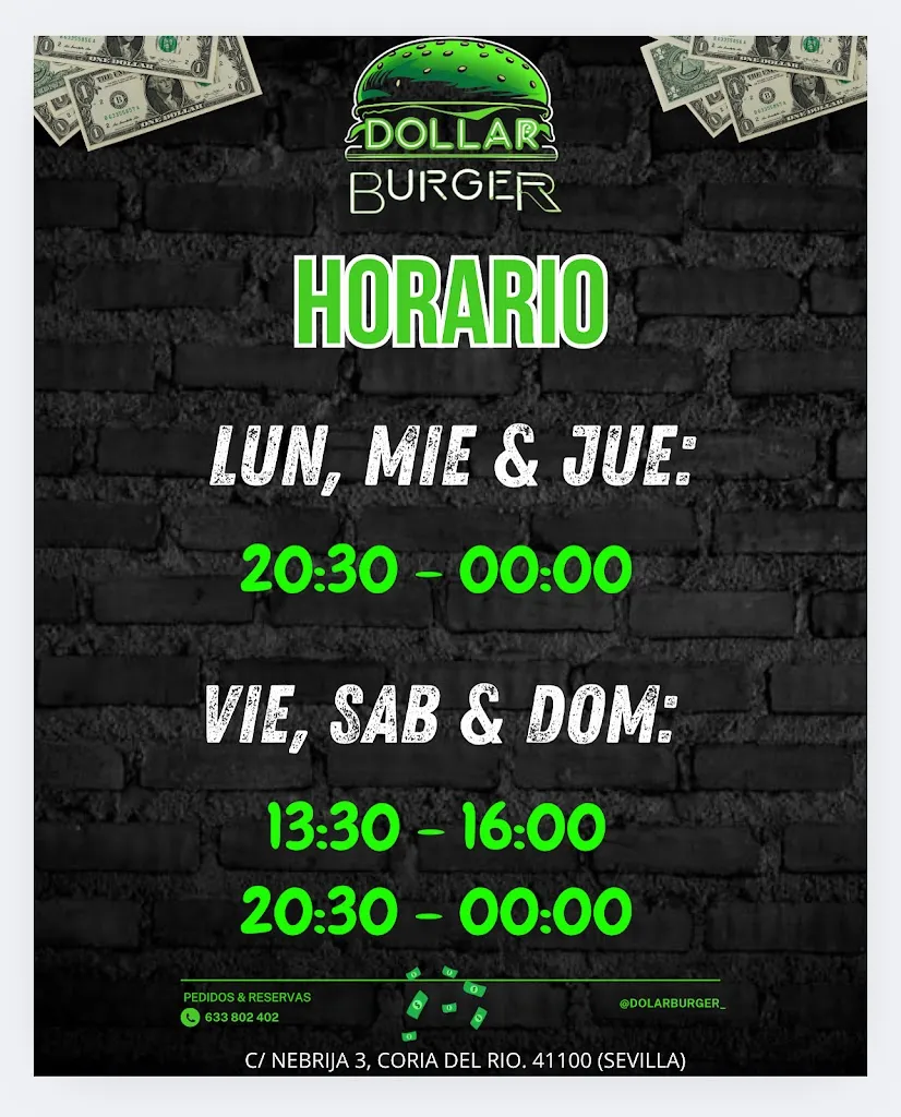 Menü_🍔💲Dollar Burger 💲🍔_Coria del Río_Bild_4