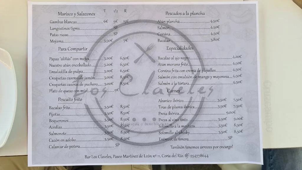 Menü_Bar Los Claveles_Coria del Río_Bild_4