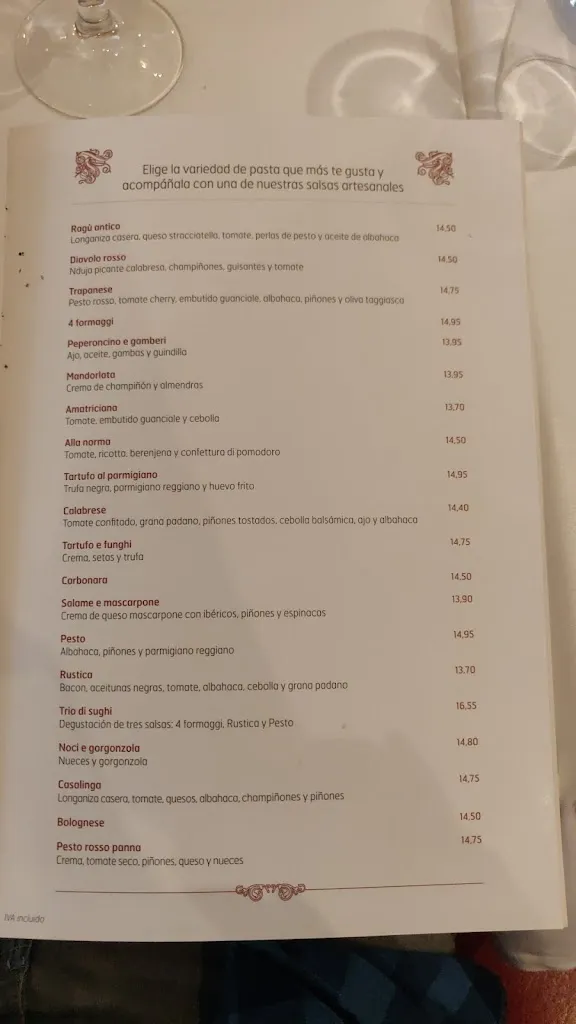 Menu_Restaurante La Tagliatella | Montecarmelo, Madrid_Alicún_image_4