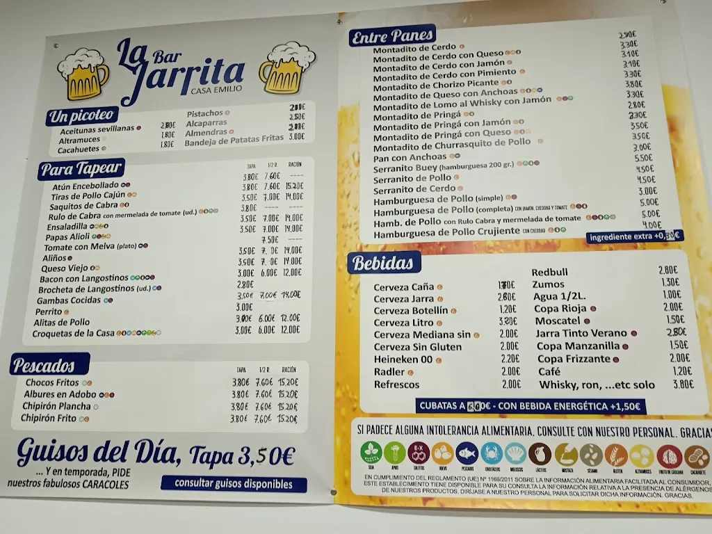 Menu_Bar La Jarrita _Dos Hermanas_image_1