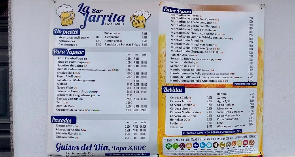 Menu_Bar La Jarrita _Dos Hermanas_image_3