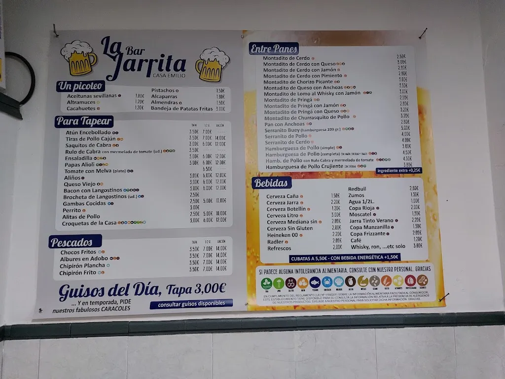 Menu_Bar La Jarrita _Dos Hermanas_image_4
