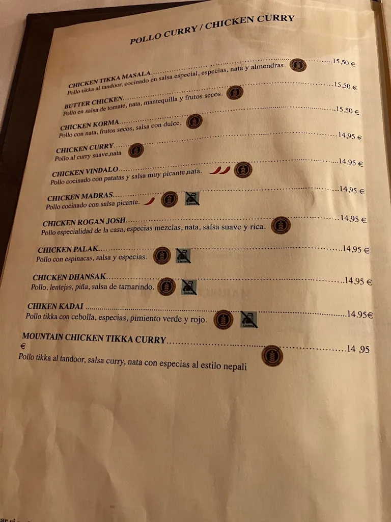 Menu_CURRY & CANELA RESTAURANTE HINDU, INDIO, NEPALI_Espartinas_image_2