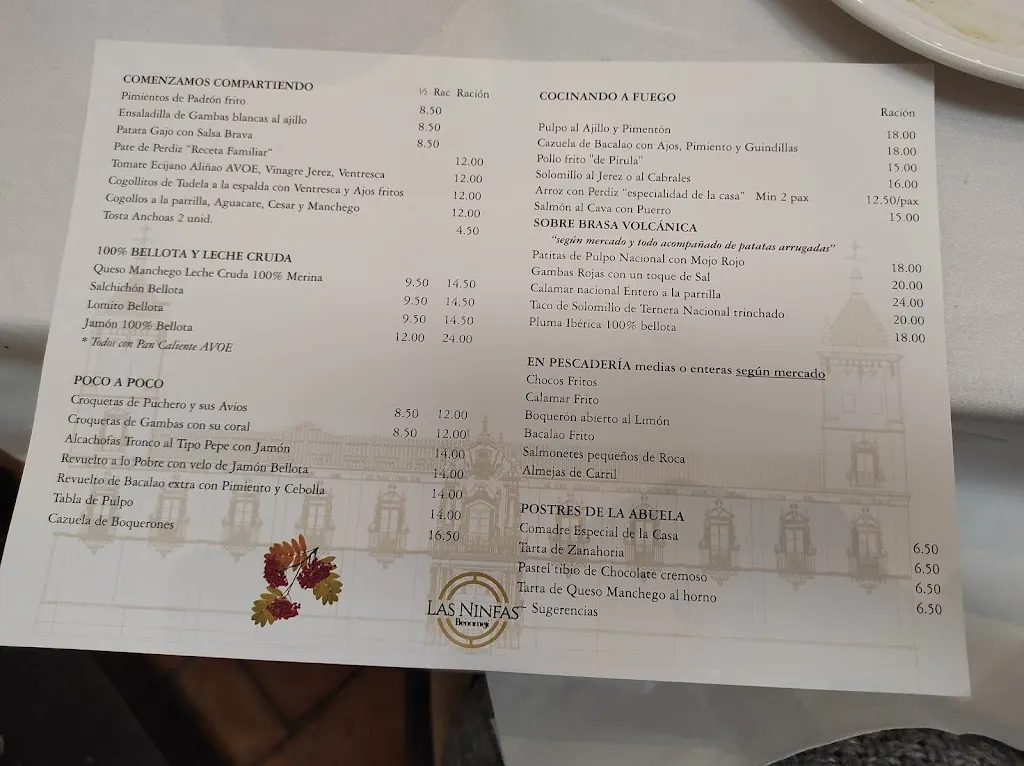 Menu_Las Ninfas Benamejí_Écija_image_1