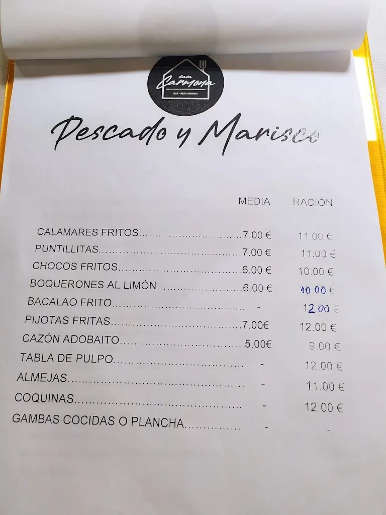 Menu_Bar restaurante Casa Carmona_Écija_image_2