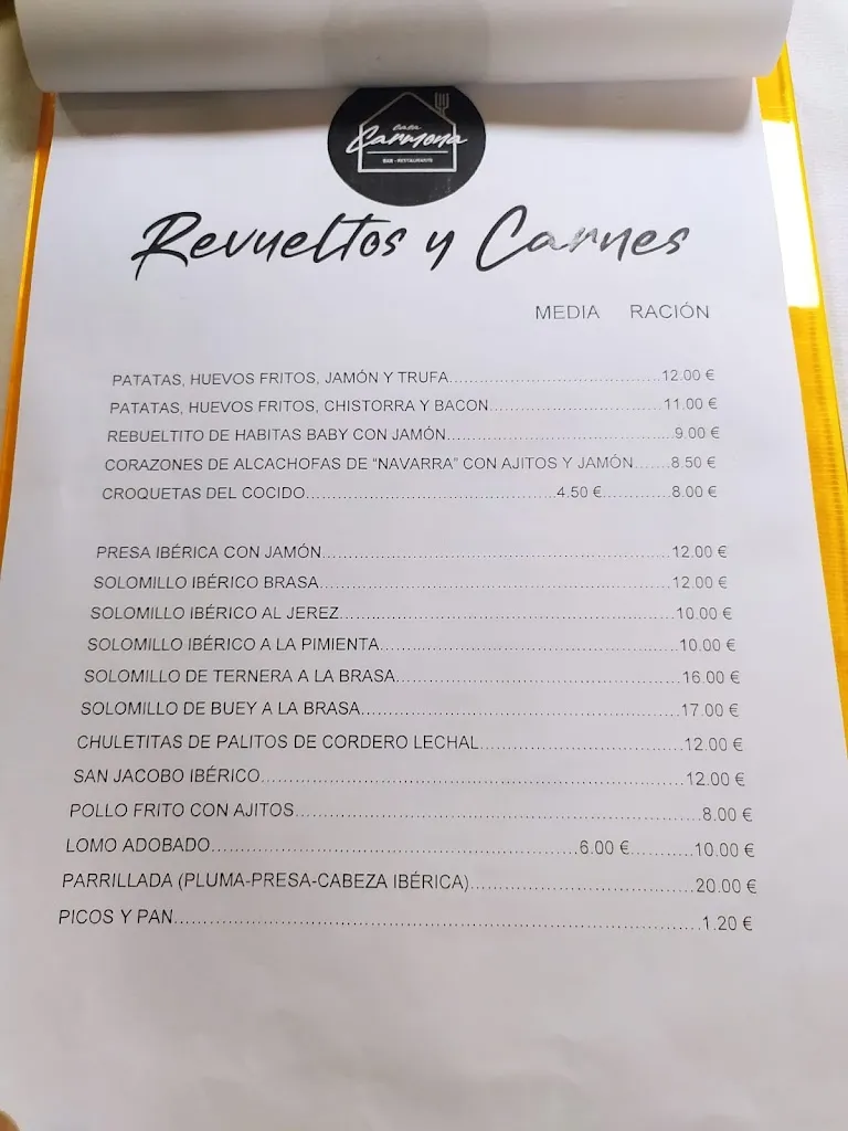 Menu_Bar restaurante Casa Carmona_Écija_image_3