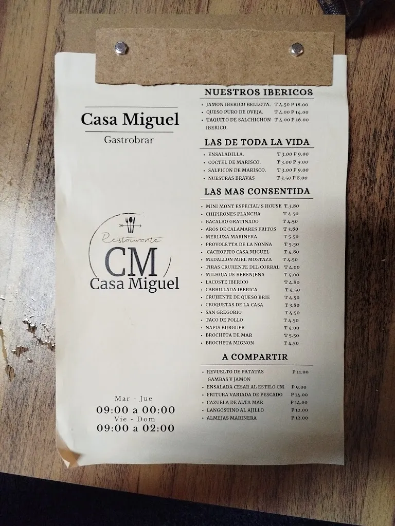 Menu_Gastrobar Restaurante Casa Miguel_Écija_image_2
