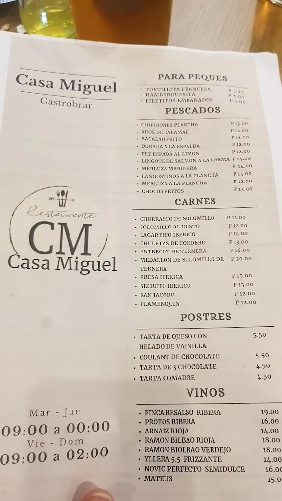 Menu_Gastrobar Restaurante Casa Miguel_Écija_image_3