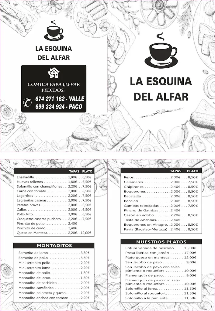 Menu_La esquina de alfar_Écija_image_1