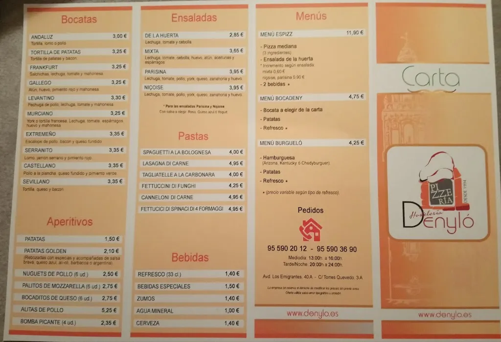 Menu_Pizzeria Denyló_Écija_image_2