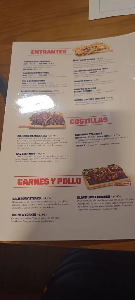 Menu_Foster's Hollywood_Écija_immagine_1