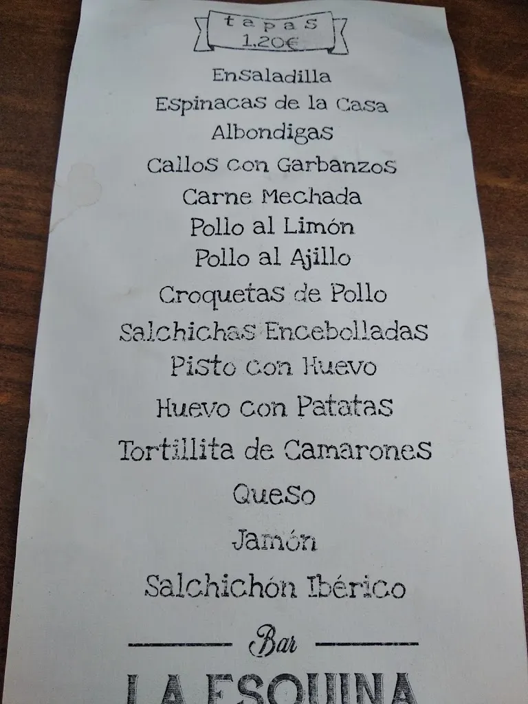 Menu_Bar La Esquina_Estepa_image_3