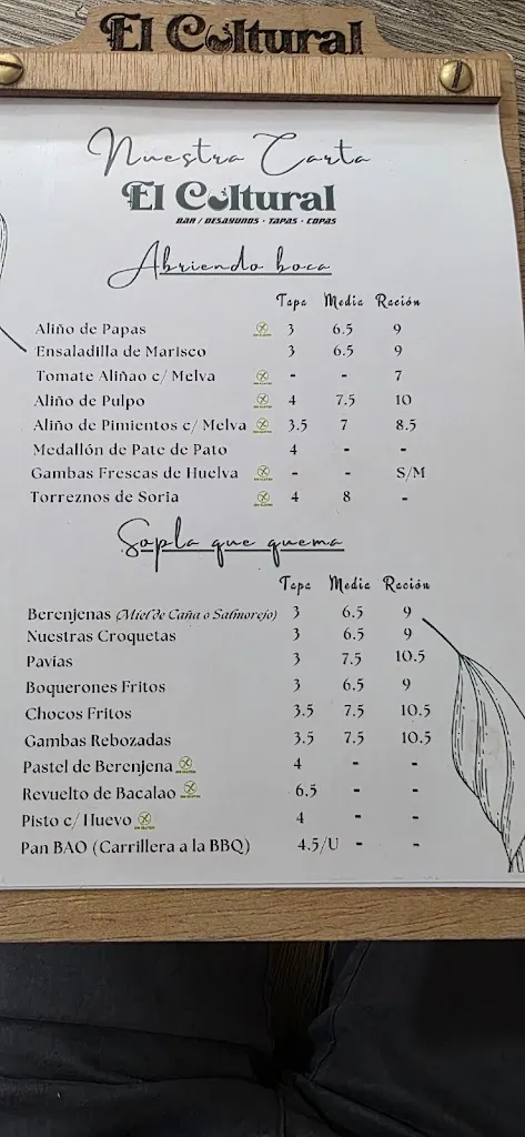 Menu_Bar y Restaurante de tapas 'El Cultural'_Fuentes de Andalucía_image_3