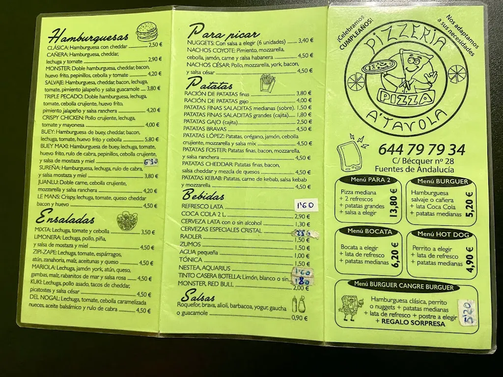 Menu_Pizzeria A Tavola_Fuentes de Andalucía_image_1