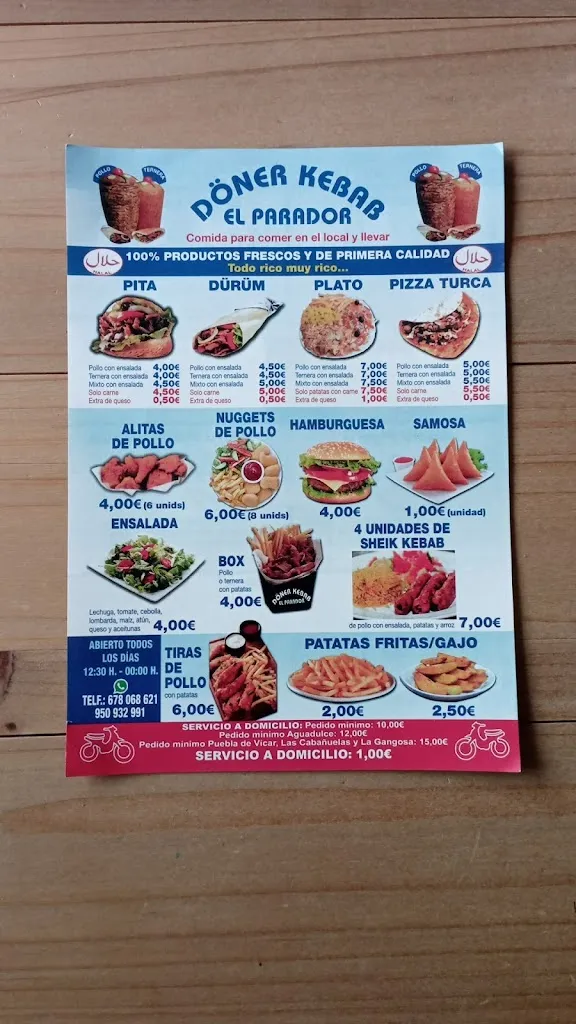 Menu_El Parador_Alicún_image_4