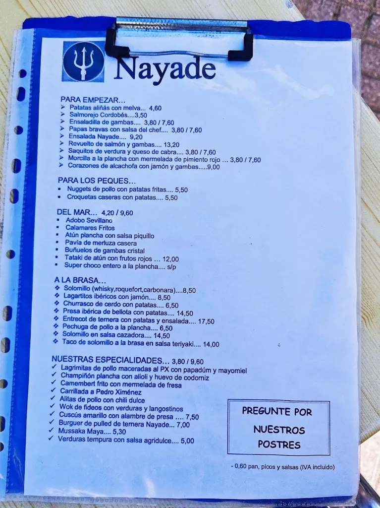 Menü_Bar Nayade. Tapas y Vinos_Gelves_Bild_2