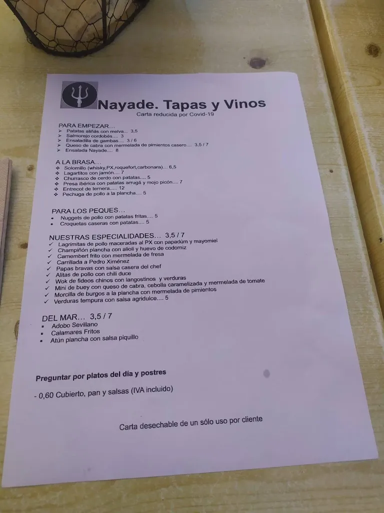 Menü_Bar Nayade. Tapas y Vinos_Gelves_Bild_3