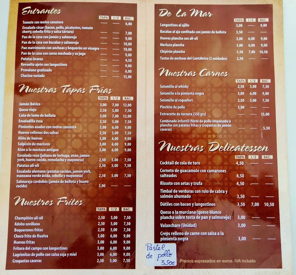 Menu_Camino del Cañuelo_Gelves_image_4