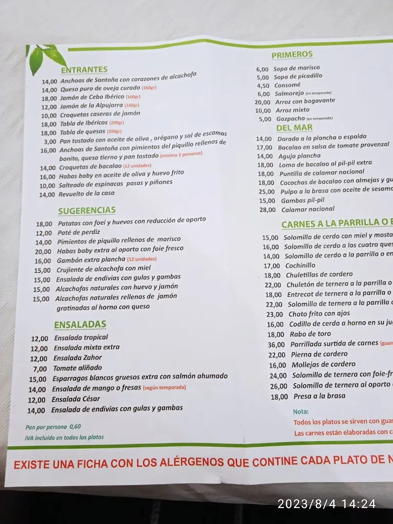 Menu_Restaurante El Zahor_Alicún_immagine_3