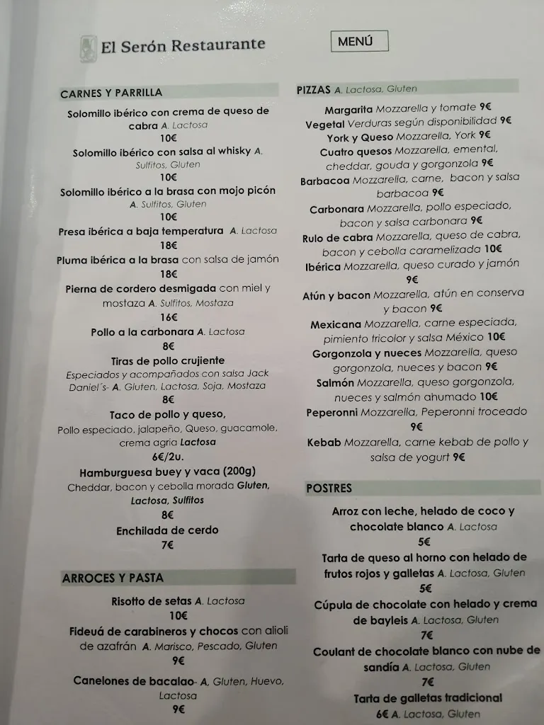 Menu_KIOSCO EL PALACIO GUADALCANAL_Guadalcanal_image_1