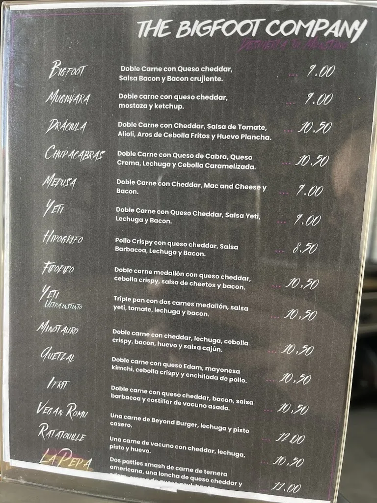 Menu_The Bigfoot Company_Gines_image_1