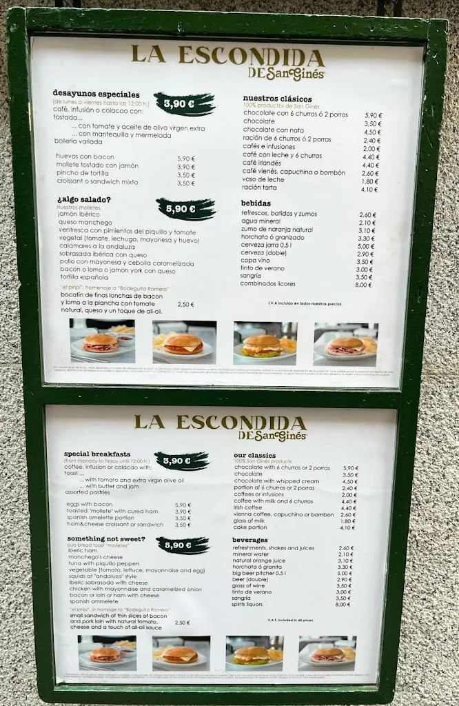 Menu_La Escondida de San Ginés_Gines_image_1