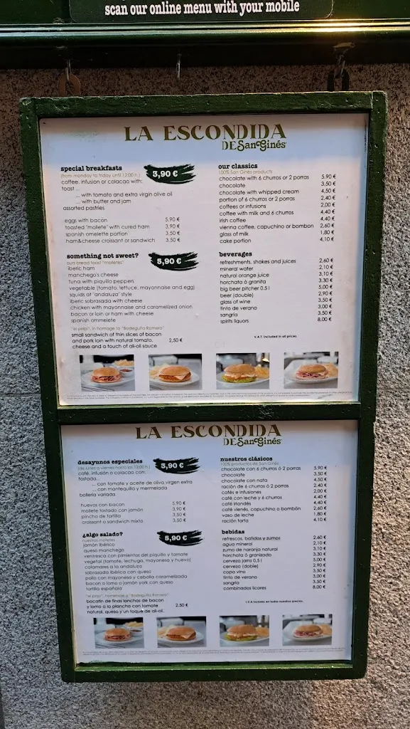 Menu_La Escondida de San Ginés_Gines_image_3