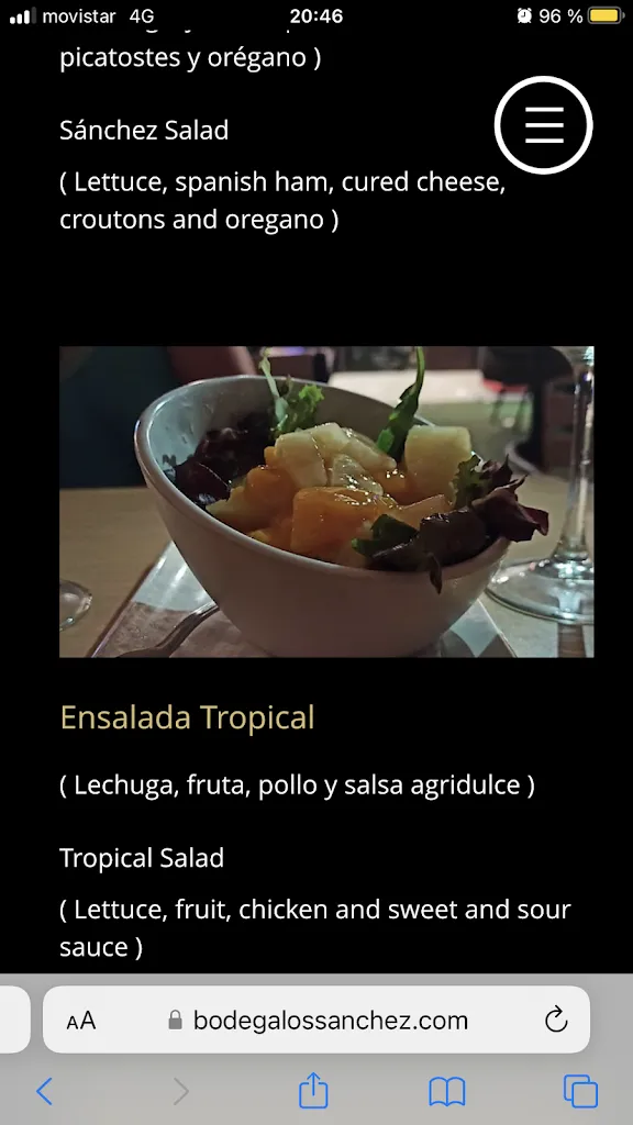 Menu_Los Sánchez Tavern_Alicún_image_2