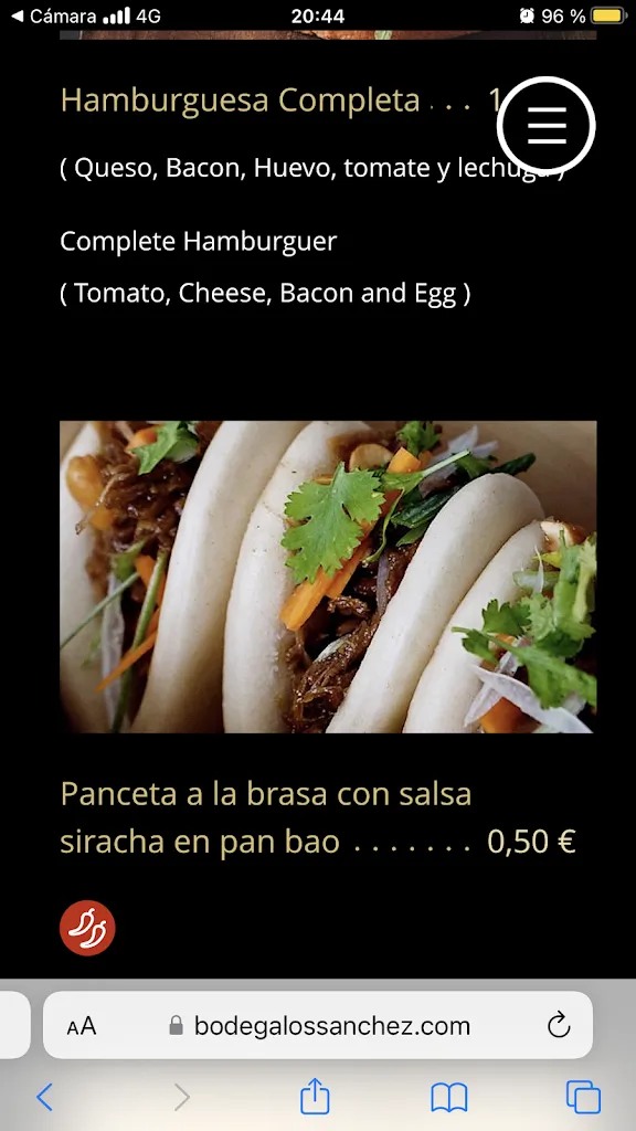 Menu_Los Sánchez Tavern_Alicún_image_3