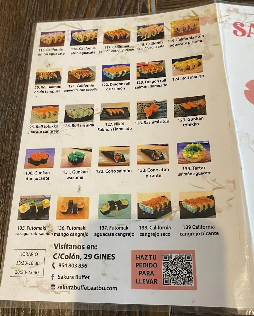 Menü_Buffet Sushi Sakura_Gines_Bild_2